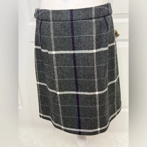 Brooks Brothers Wool Plaid Pencil Skirt Women’s Size 10 Gray 
 Plaid - Picture 4 of 9